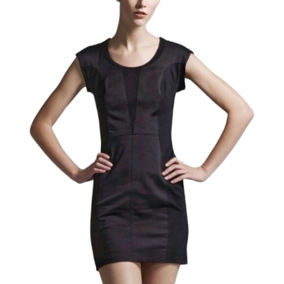 Rag & Bone Black Layla Contour Bodycon Ladder Back Mini Dress Size 6 Black - Picture 3 of 16